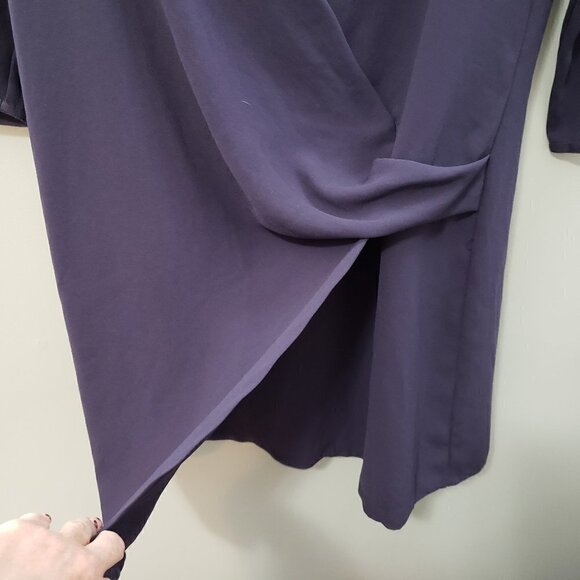 Wilfred Aritzia * Faux Wrap Dress Blue Low Cut 6 - Picture 8 of 9